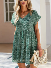 Fashion Print Loose Chiffon Mini Dress