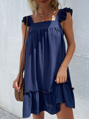 Lockeres, ärmelloses Minikleid für den Urlaub am Strand