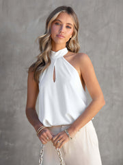 Sexy T-Shirt mit Neckholder-Trägern und Schnürung