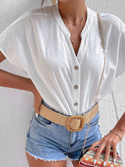 Short-Sleeve Woven Blouse