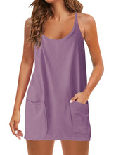 Spaghetti Strap Sundress Athletic V Neck Mini Dress