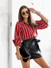 Striped Long Sleeve Loose Comfortable Casual Blouse