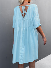 Tie Back Pocket Mini Dress