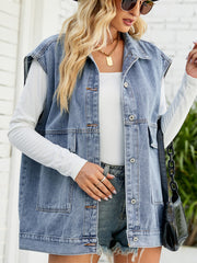 Tops Modetrend Denim Ärmelloses Tank Top