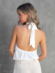 Sexy T-Shirt mit Neckholder-Trägern und Schnürung