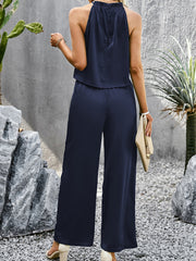 Ärmelloses Set mit Taschen im griechischen Ausschnitt