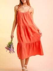 Candy Sling-Midikleid mit einfarbigen Nähten