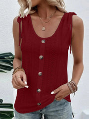 V-Neck Slimming Commuter Solid Color Tank Top