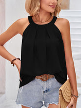 Camiseta informal de encaje con cuello en V y color liso