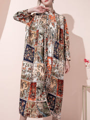 Vestido midi plisado con estampado floral