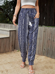 Pocket Print High Waist Pants