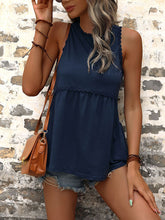 Tops Fashion Stitching Wood Ear Side Halter Tank Top