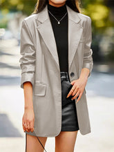 Chaqueta de cuero con cuello tentador y elegante para ir al trabajo - Raglán - Pulsera - Joya - Halter - Cerrada