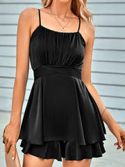 Fresh Sweet Pure Color Casual Waist Jumpsuit