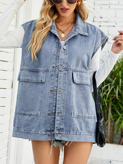 Tops Modetrend Denim Ärmelloses Tank Top