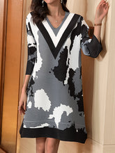 Drucken Plissee Casual Loose Slim Temperament Pendler Minikleid