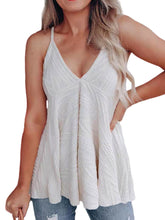 Oberteile Modisches, lässiges, gestricktes, einfarbiges Tanktop mit V-Ausschnitt