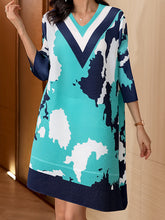 Drucken Plissee Casual Loose Slim Temperament Pendler Minikleid