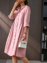 Elegante vestido midi de color liso fino con estampado francés