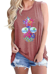 Lässiges, lockeres, ärmelloses Tunika-Tanktop - Juwel