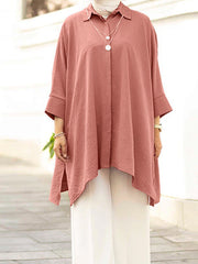 Solid Color Fashionable Casual Loose Blouse