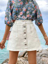 Midi-Jeans-Minikleid mit Knopfleiste und Saum