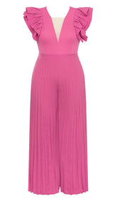 Plunge-Maxikleid in Rot