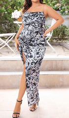 CAMI-MIDIKLEID MIT ALLOVER-PRINT IN ÜBERGRÖSSE