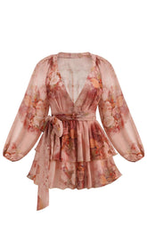 BEDRUCKTES MINIKLEID IN ROSA