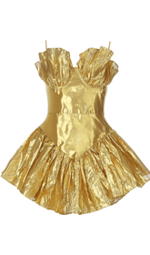 Plissiertes Metallic-Kleid