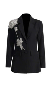 JACKE MIT STRASS-DETAILS IN SCHWARZ