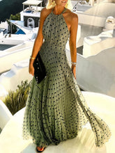 Ärmelloses Kleid mit Rundhalsausschnitt und Punktemuster