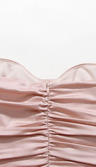RUCHED MINI DRESS IN PINK