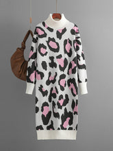 Vestido extragrande de punto con estampado de leopardo de Giorgia