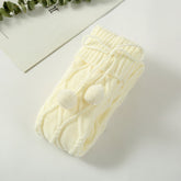 Dünne lange Socken mit geflochtenem Schleifendekor