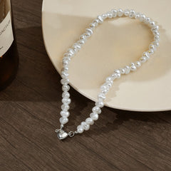 Pearl Heart Chain Necklace
