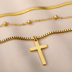 Cross Pendant Stainless Steel Necklace