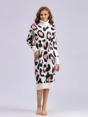 Vestido extragrande de punto con estampado de leopardo de Giorgia