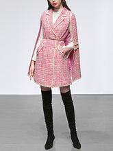 Zweireihige rosa Jacke mit Taschen