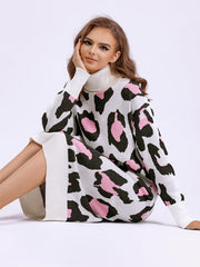 Vestido extragrande de punto con estampado de leopardo de Giorgia