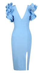GESPLITTES MIDIKLEID IN BLAU