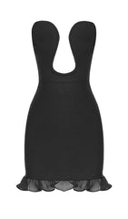 STRAPLESS BANDAGE MINI DRESS IN BLACK