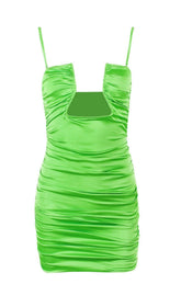 VESTIDO MINI SIN TIRANTES EN VERDE