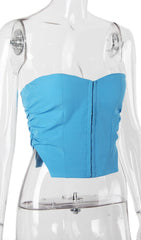 TRÄGERLOSE TOPS IN BLAU
