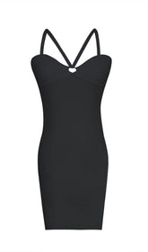 STRAPPY SLEEVELESS CUT OUT MIDI BANDAGE DRESS