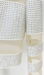 Zweiteiliges Set mit gestreiften Strasssteinen in Silber