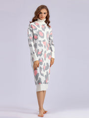 Vestido extragrande de punto con estampado de leopardo de Giorgia