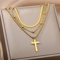 Cross Pendant Stainless Steel Necklace