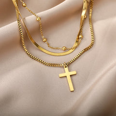 Cross Pendant Stainless Steel Necklace