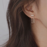 Double Chain Tassel Stud Earrings